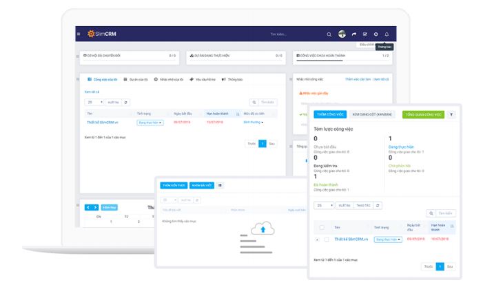 Giao diện phần mềm SlimCRM 