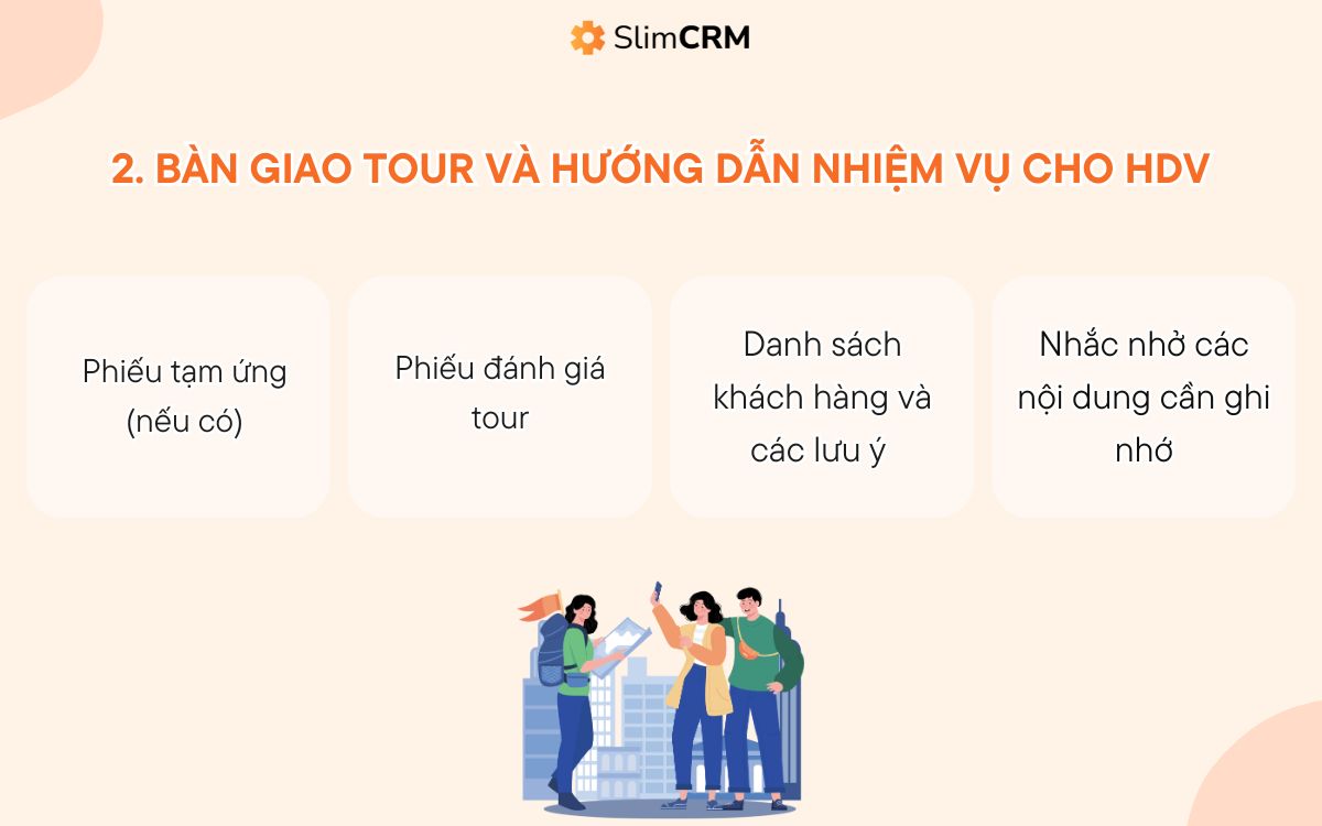 Bàn giao tour cho hướng dẫn viên