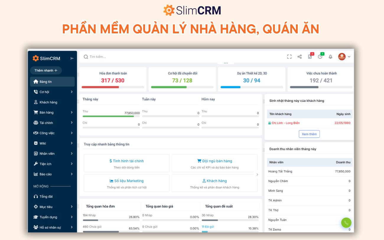 phần mềm quản lý nhà hàng, quán ăn