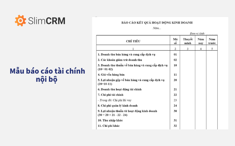 mẫu báo cáo tài chính nội bộ -2