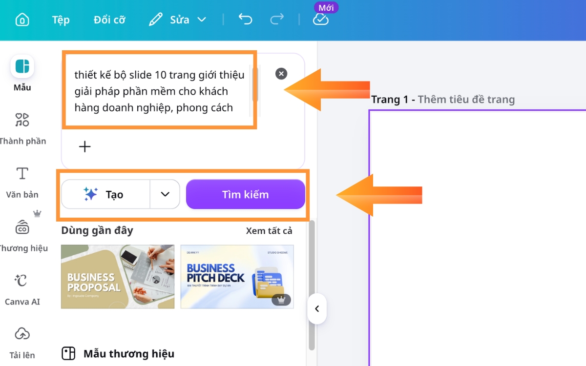 Cách tạo slide bằng AI Canva