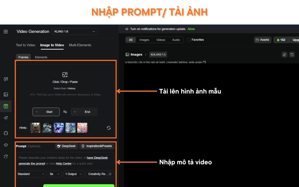Cách sử dụng Kling AI tạo Video