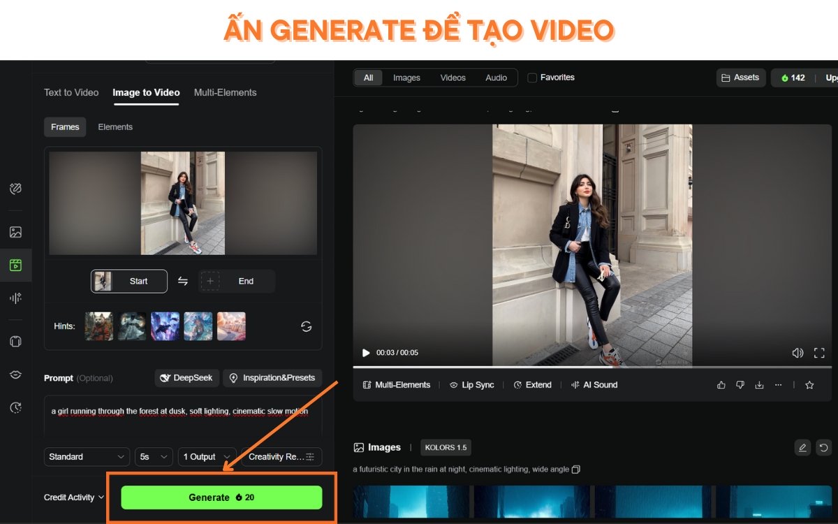 Cách sử dụng Kling AI tạo Video