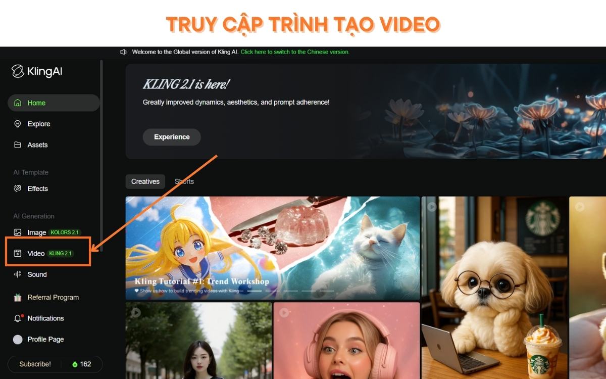 Cách sử dụng Kling AI tạo Video