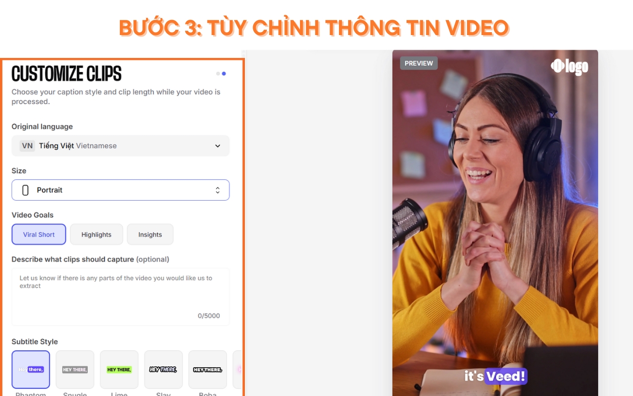 Cách sử dụng Veed.io