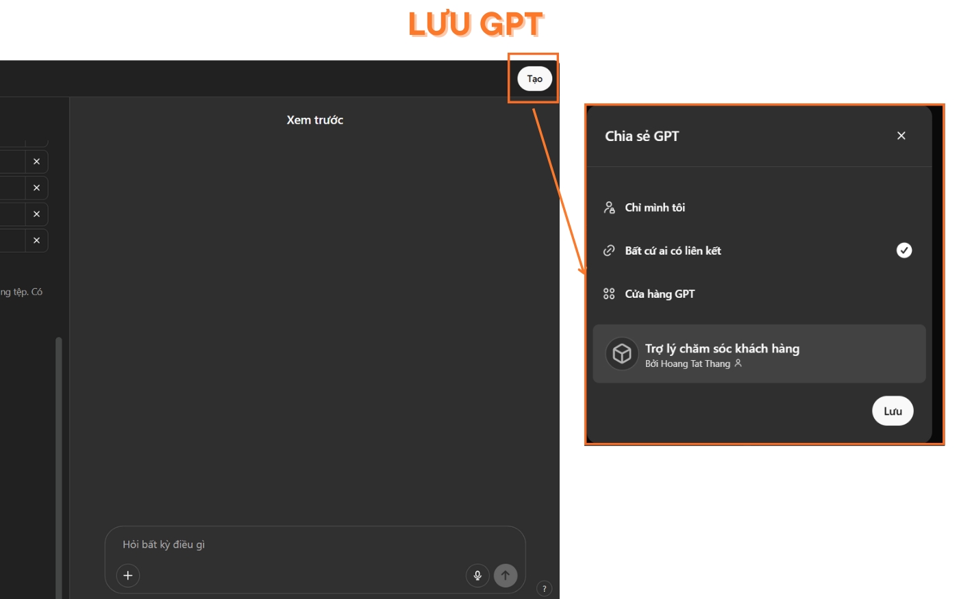 tạo chatbot bằng chatgpt
