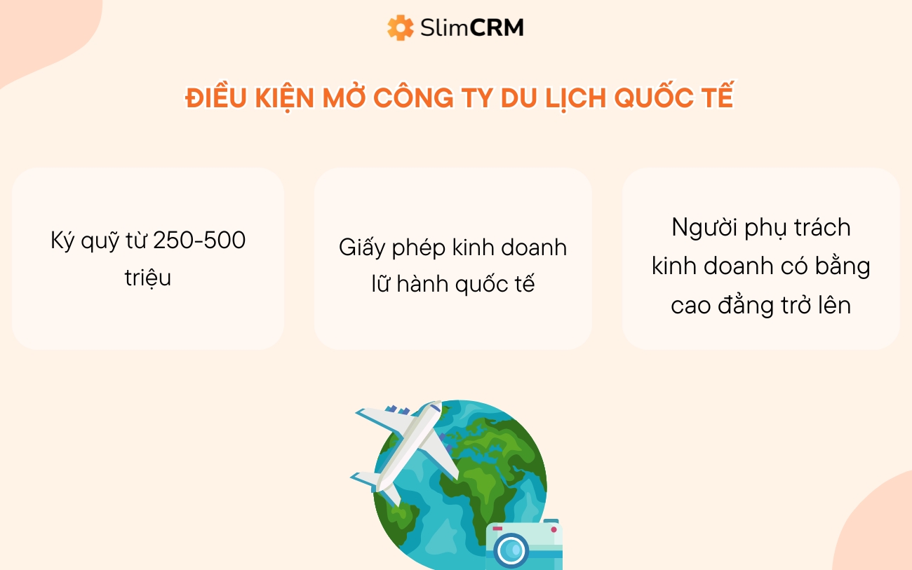 Điều kiện mở công ty du lịch quốc tế