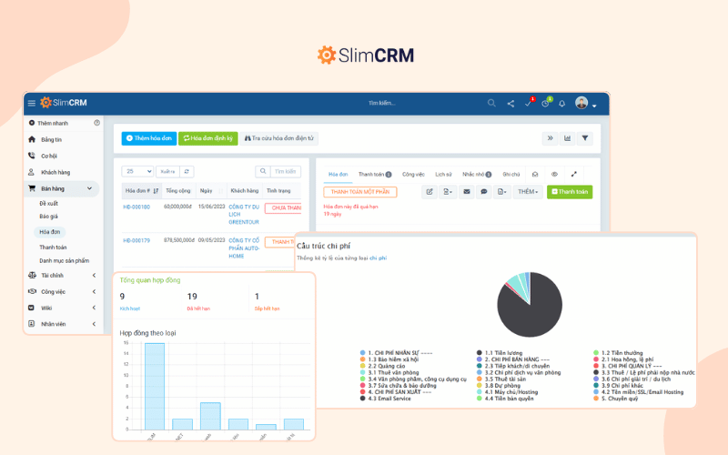 Phần mềm quản lý tài chính SlimCRM