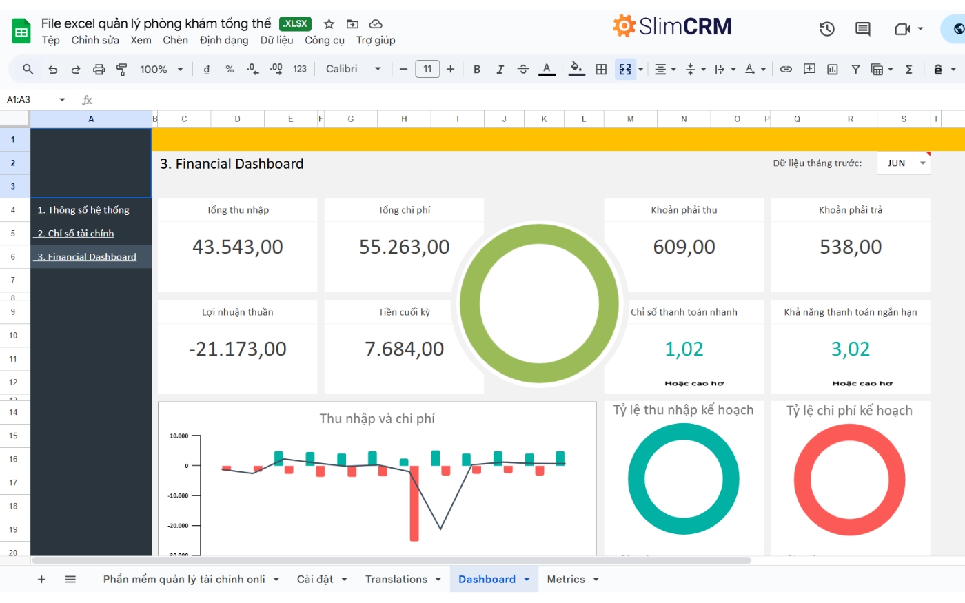 file Excel quản lý phòng khám