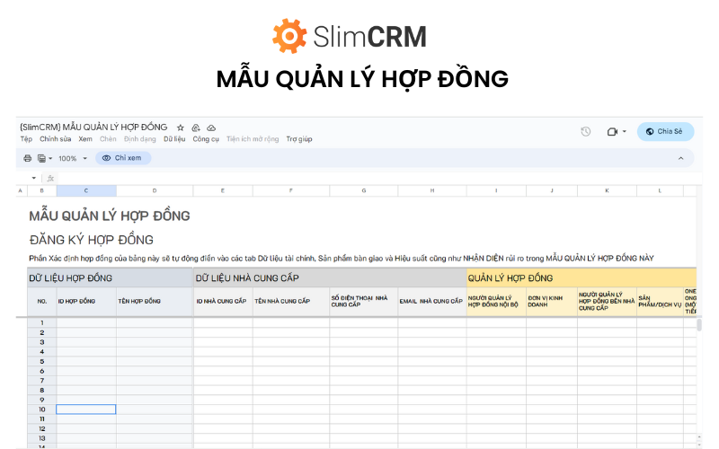 MẪU QUẢN LÝ HỢP ĐỒNG BẰNG EXCE
