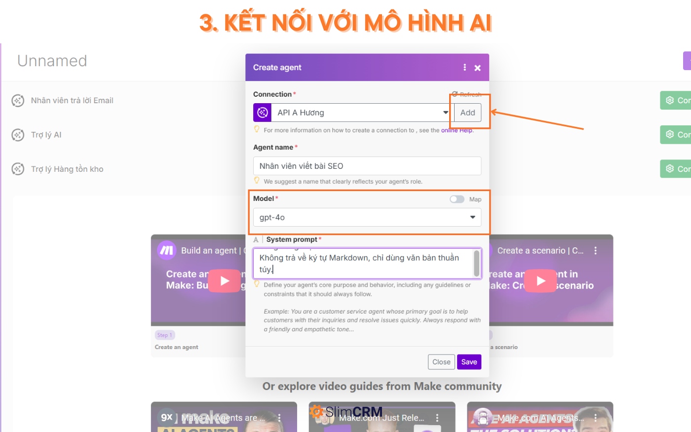 Hướng dẫn sử dụng AI Agent trong Make.com 3