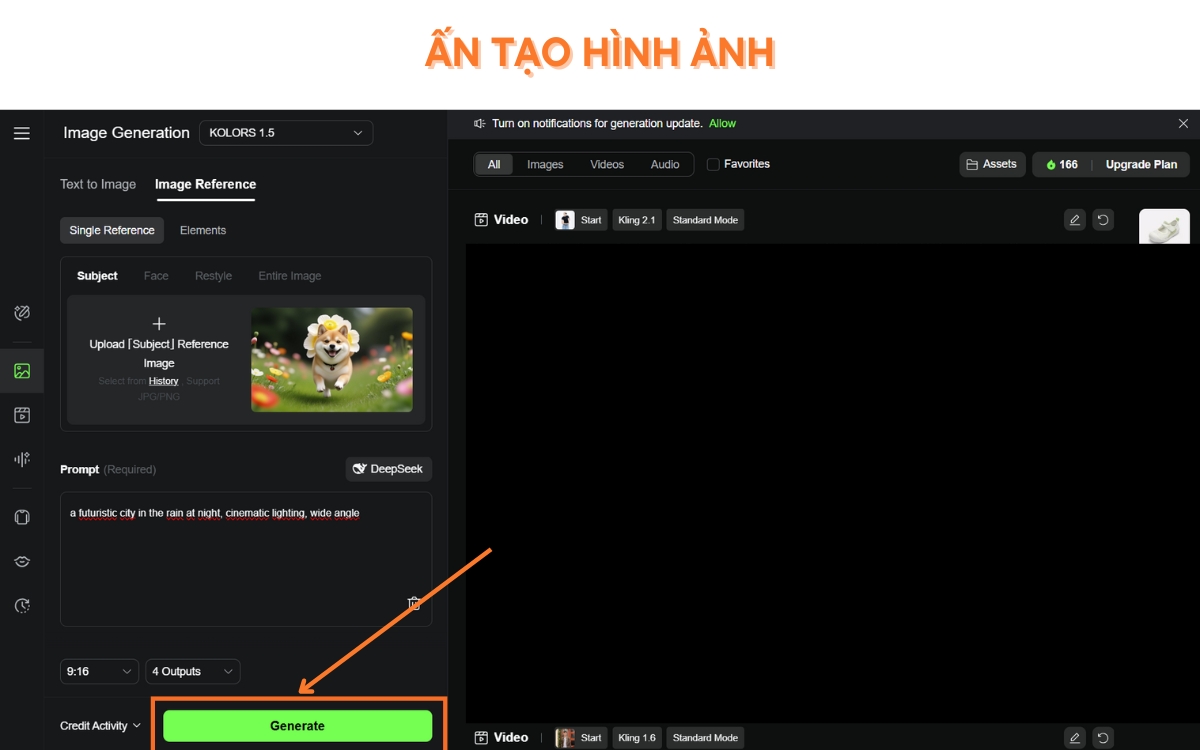hướng dẫn sử dụng Kling AI tạo hình ảnh