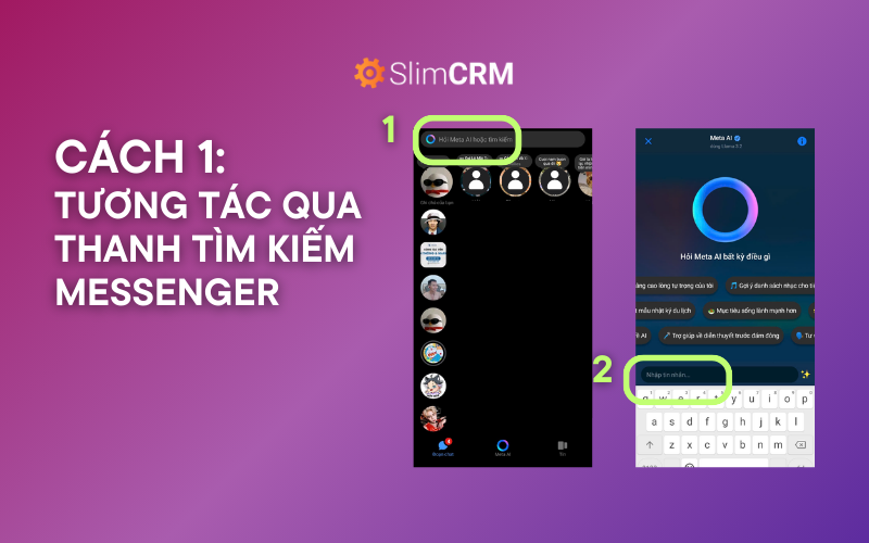 Tương tác qua thanh tìm kiếm Messenger