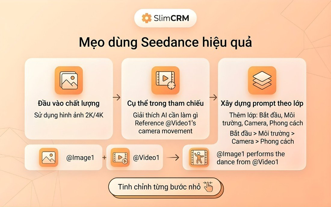 Mẹo dùng seedance hiệu quả