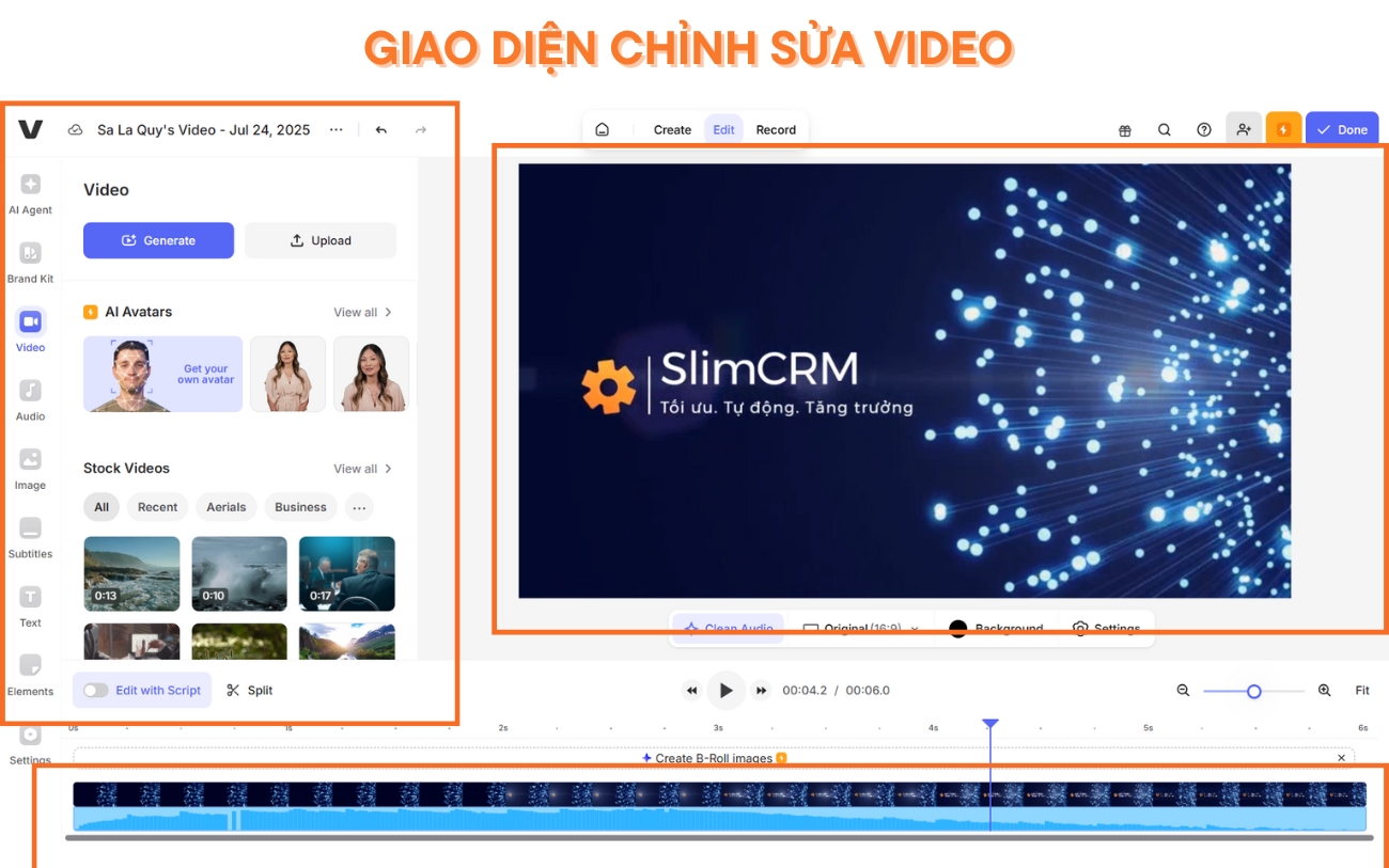Hướng dẫn sử dụng Veed.io