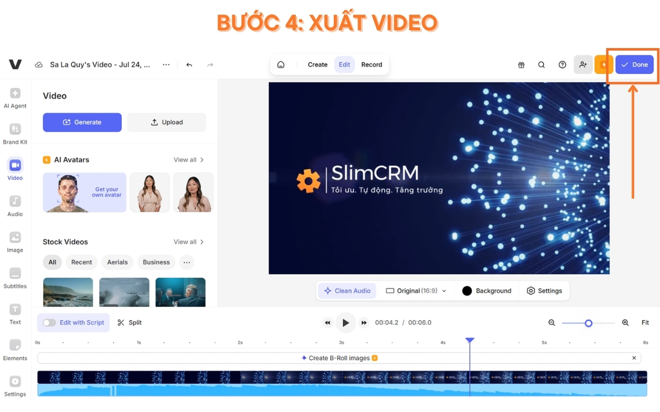 Hướng dẫn sử dụng Veed.io