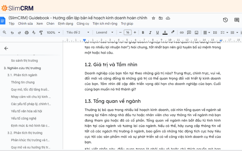 Bản kế hoạch kinh doanh online mẫu chi tiết