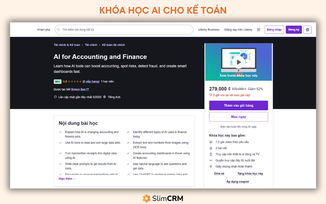 Khóa học AI cho kế toán