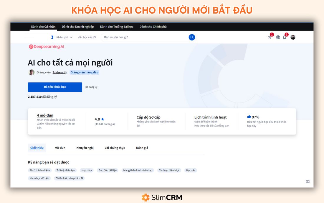 Khóa học AI cho người mới bắt đầu