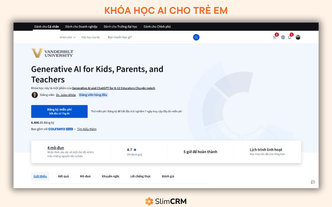 Khóa học AI cho trẻ em