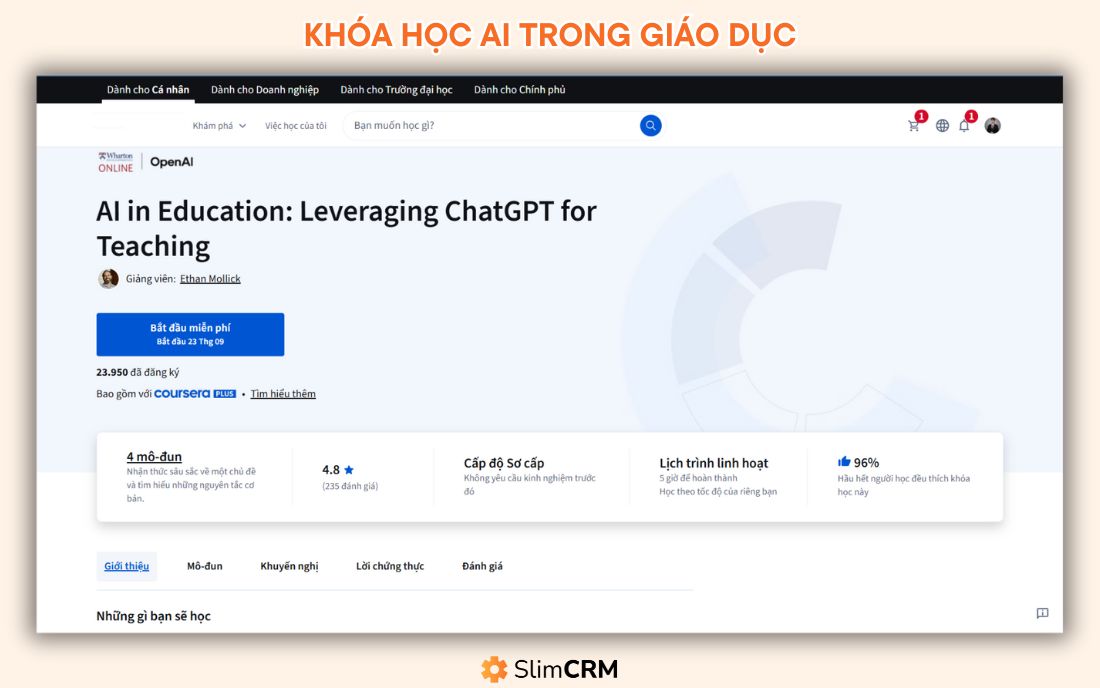 Khóa học ai trong giáo dục