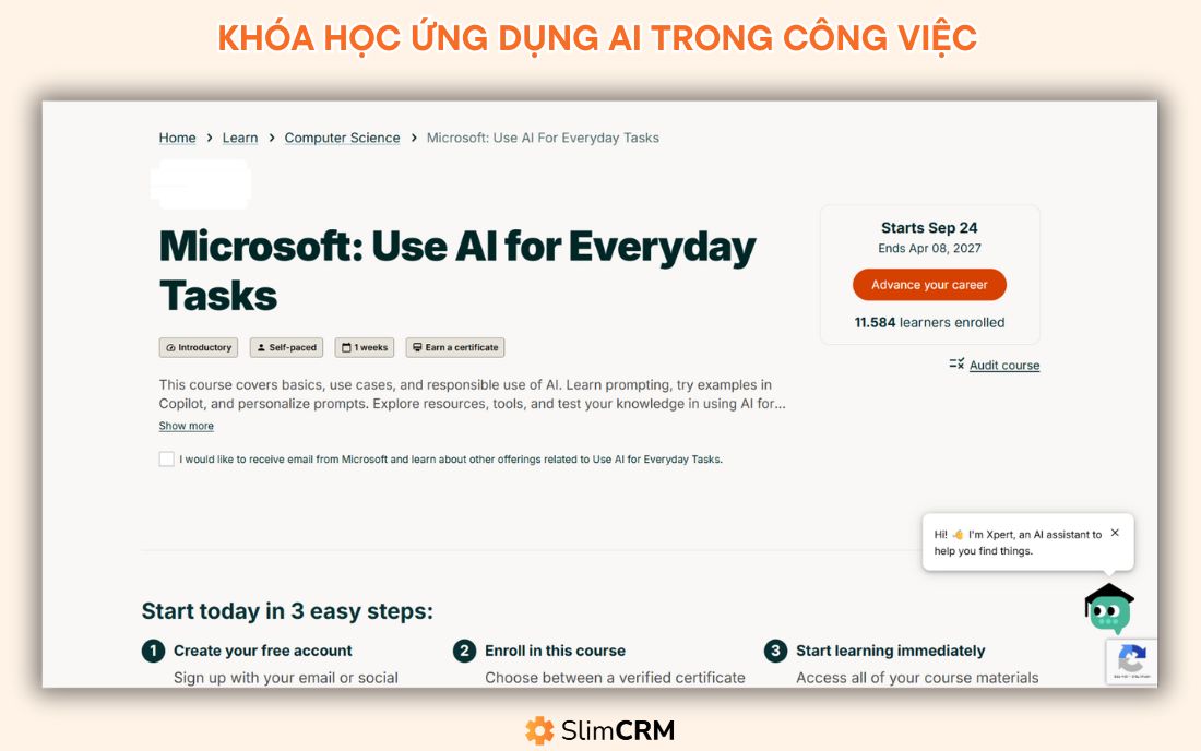 Khóa học ứng dụng AI trong công việc