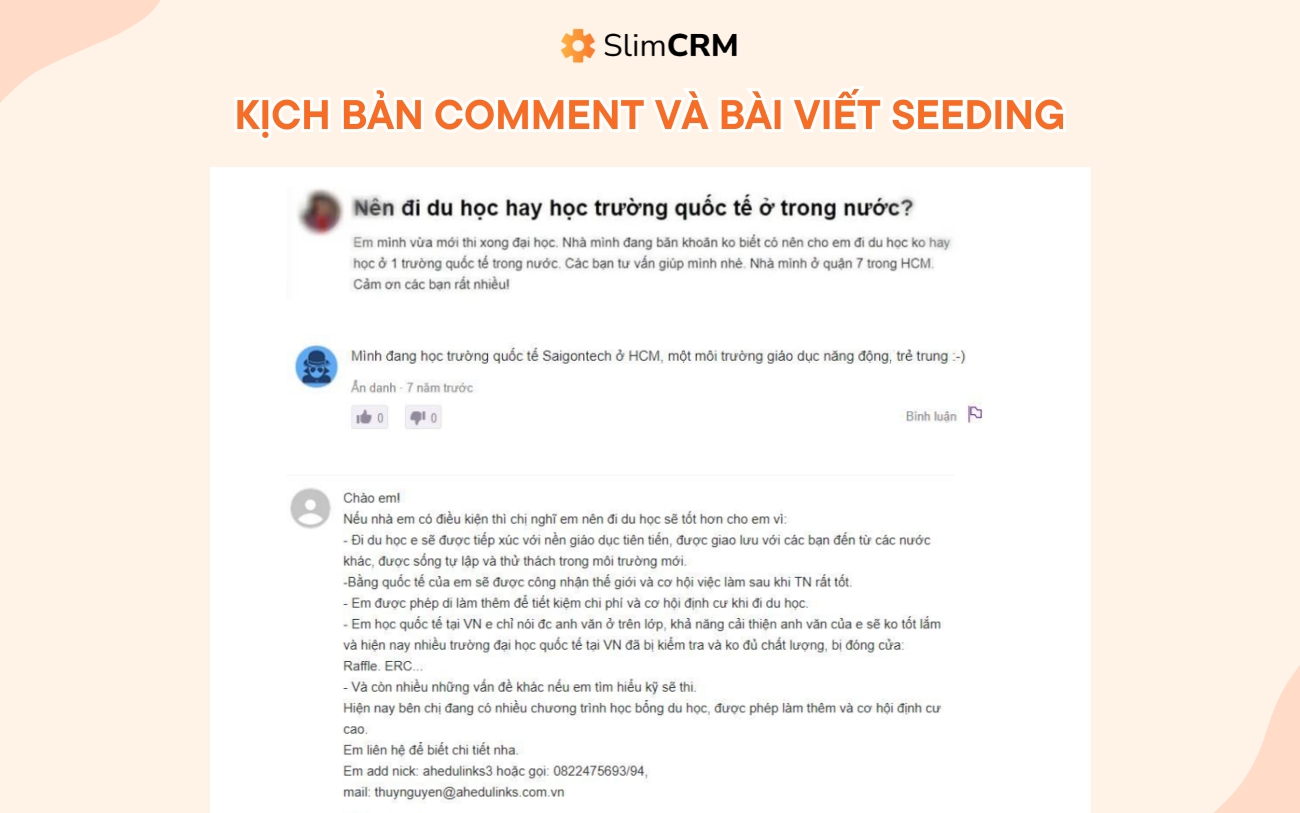 Kịch bản comment seeding