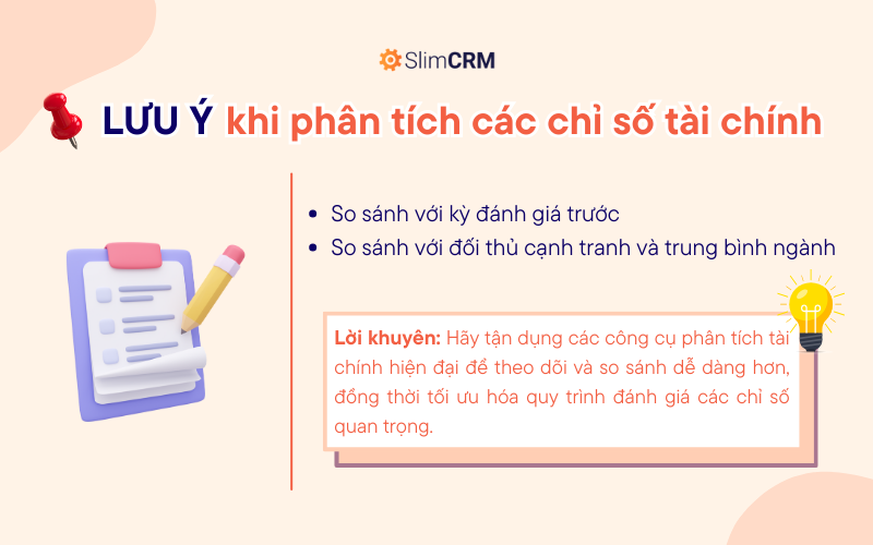 Những lưu ý khi phân tích các chỉ số tài chính