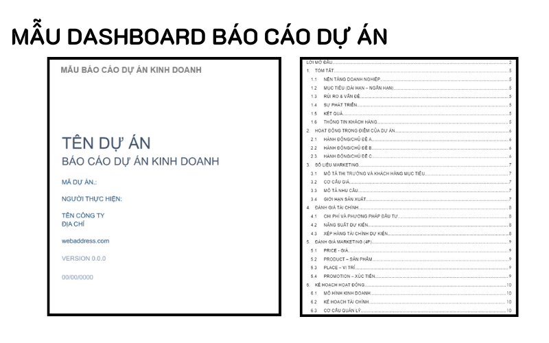 Mẫu báo cáo dự án kinh doanh