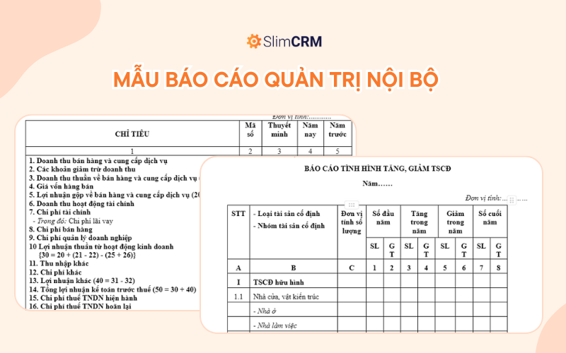 Mẫu báo cáo quản trị nội bộ