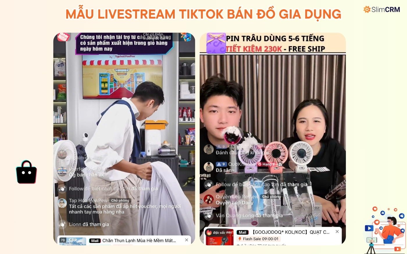 mẫu kịch bản livestream Tiktok bán đồ gia dụng