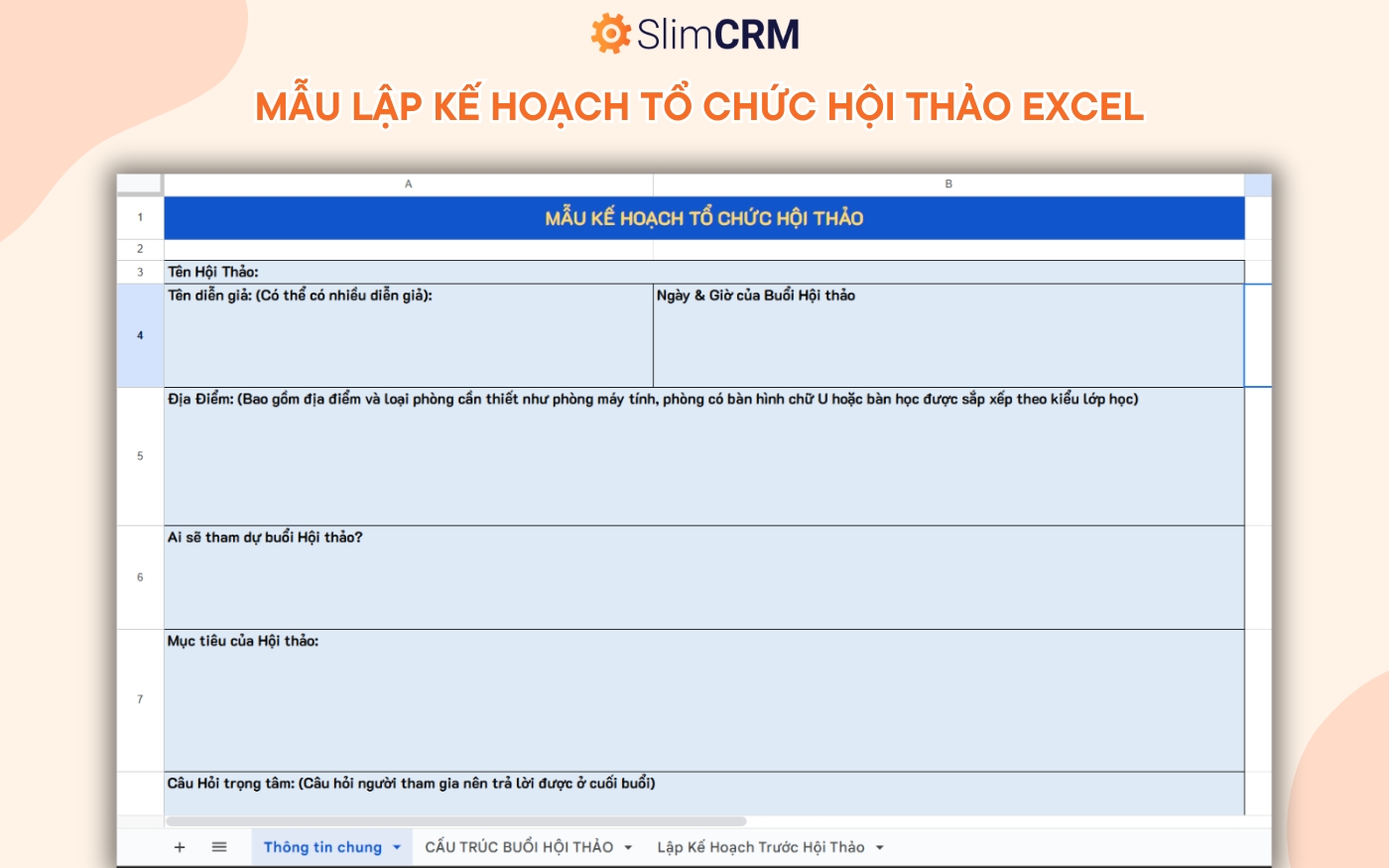 Mẫu lập Kế hoạch tổ chức hội thảo