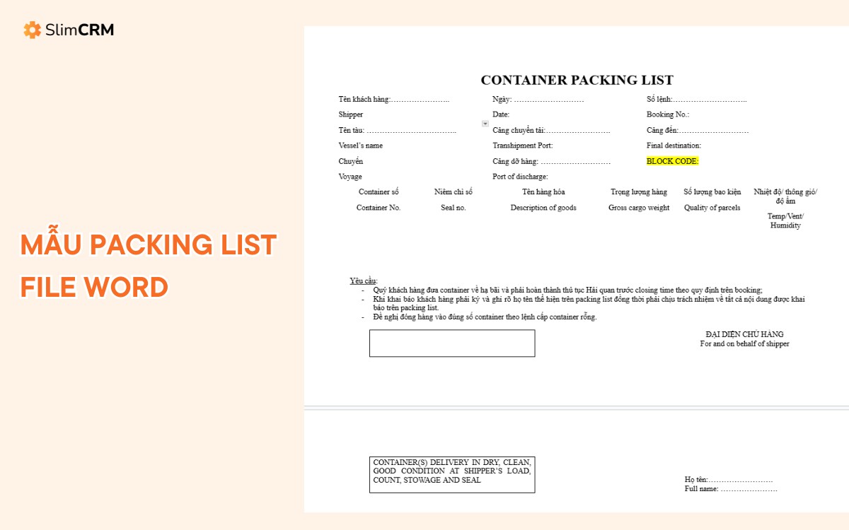 tải mẫu packing list word
