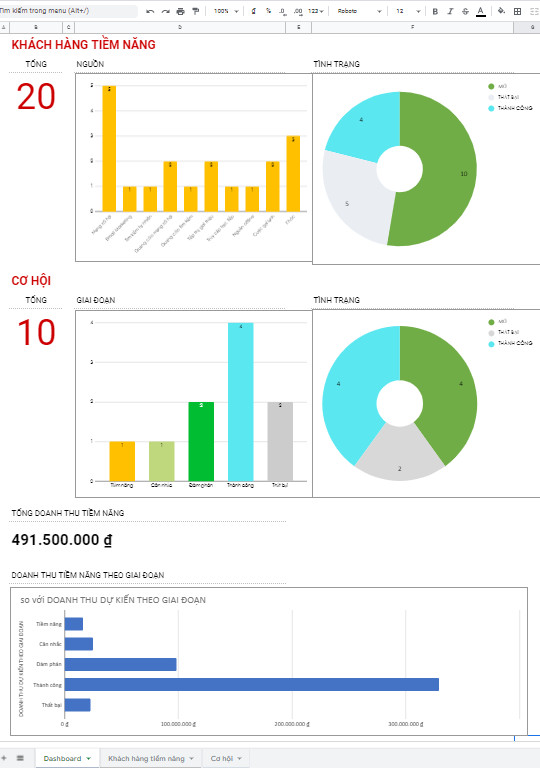 mẫu quản lý thông tin khách hàng bằng excel 7