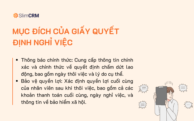 Giấy quyết định thôi việc để làm gì?