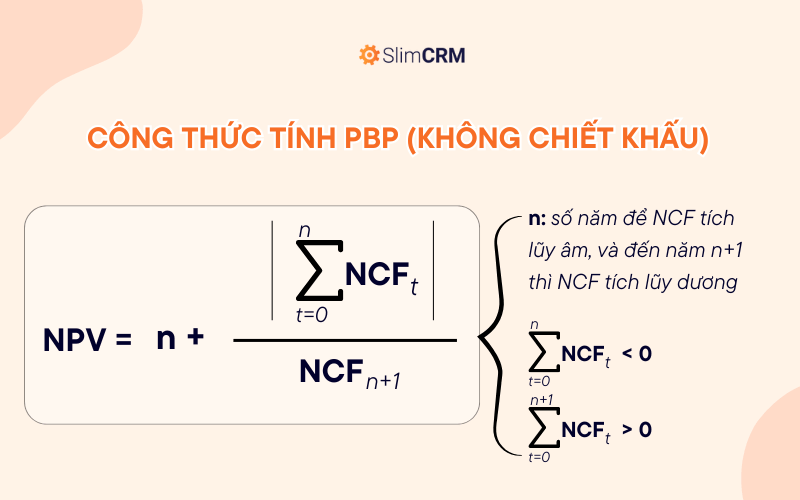 Công thức tính PBP (không chiết khấu)