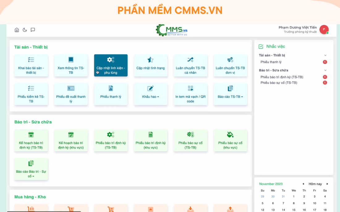 Phần mềm CMMS 4