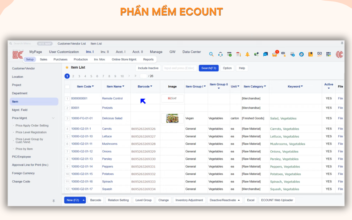 Phần mềm Ecounrt