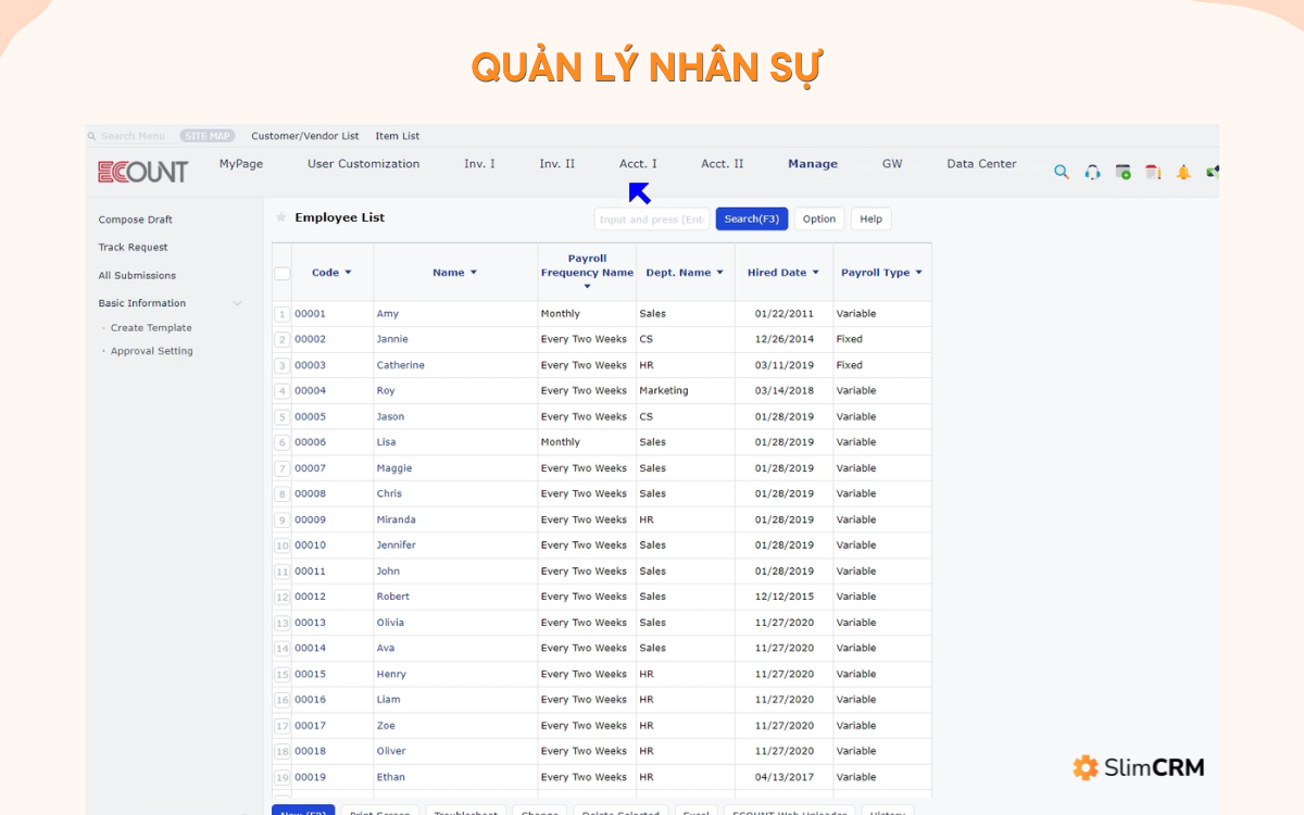 Phần mềm Ecounrt