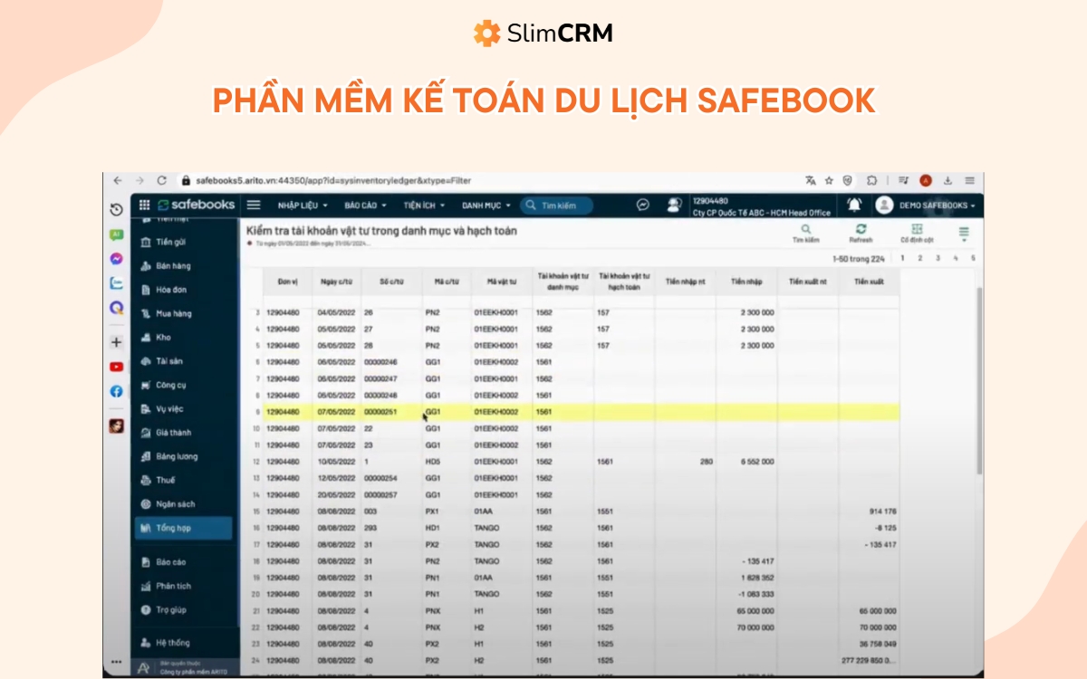 Safebooks là phần mềm kế toán du lịch