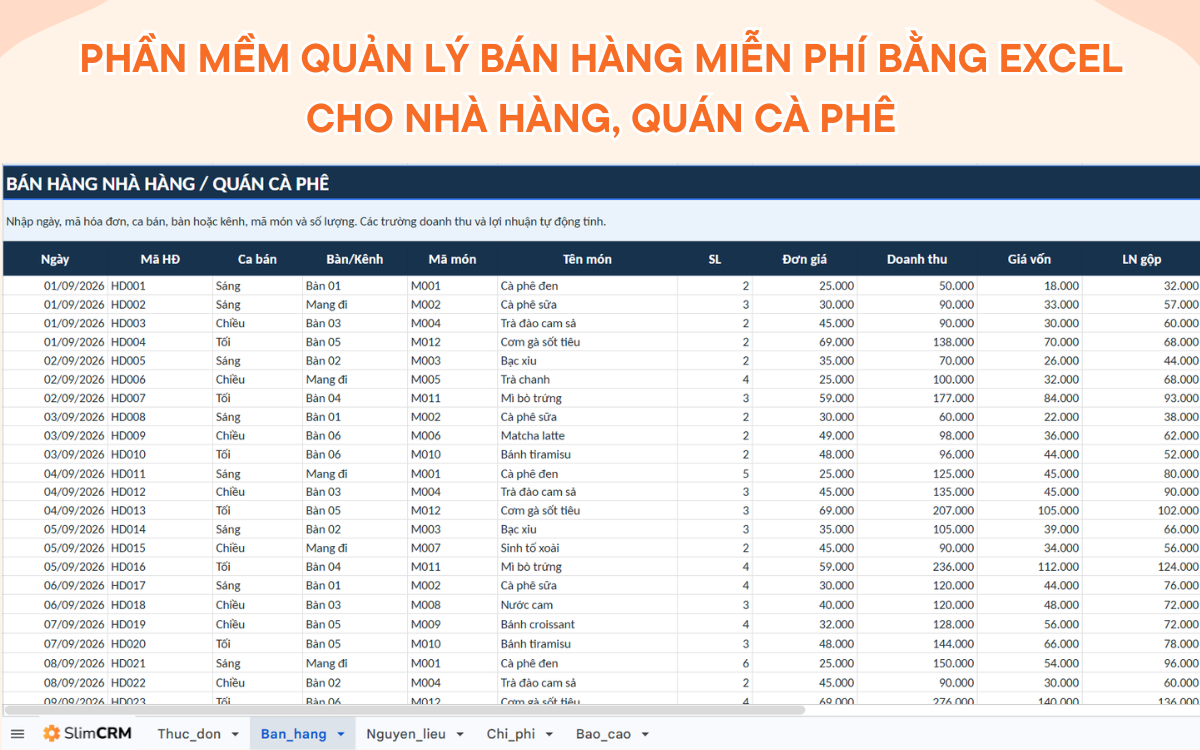phần mềm quản lý bán hàng miễn phí bằng excel