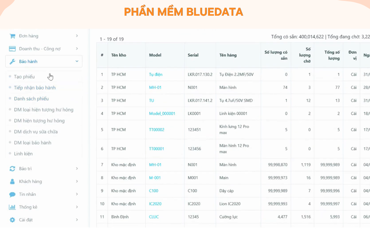 phần mềm quản lý bảo hành 1