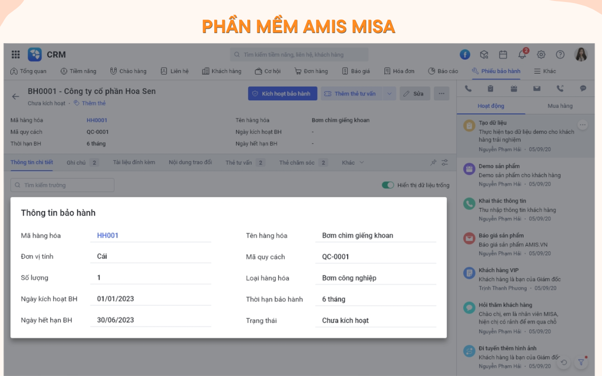 phần mềm quản lý bảo hành