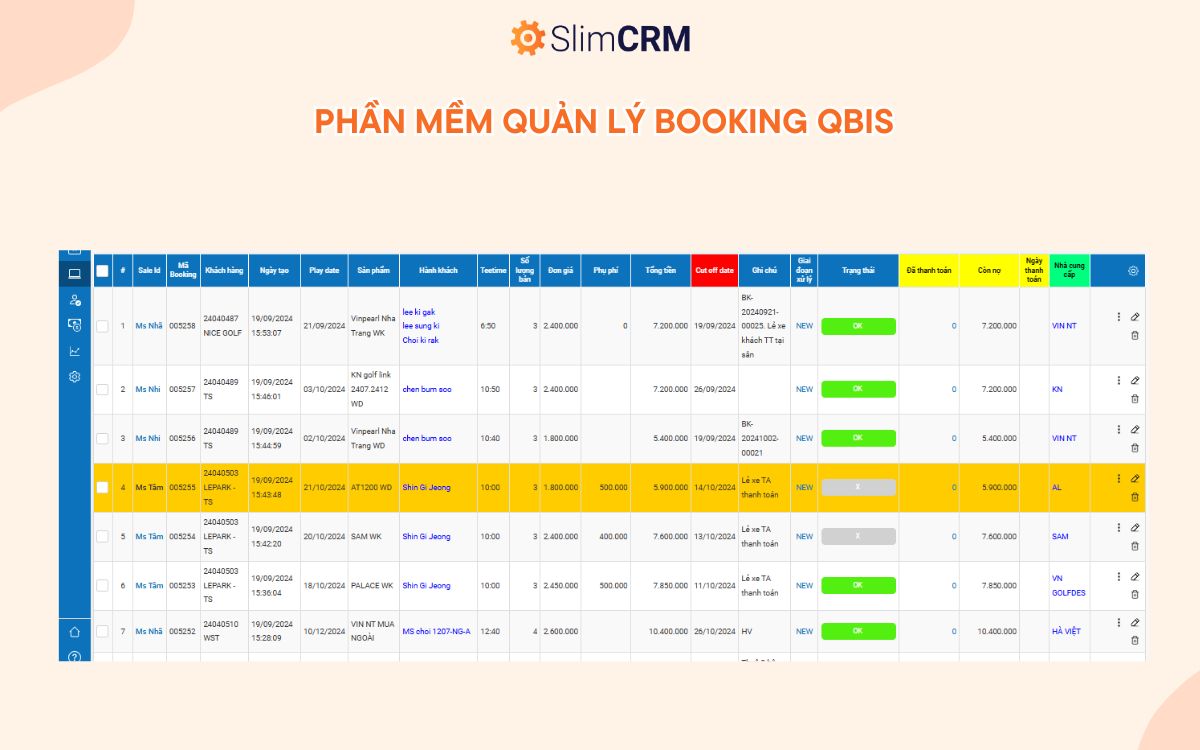 Phần mềm quản lý booking 4