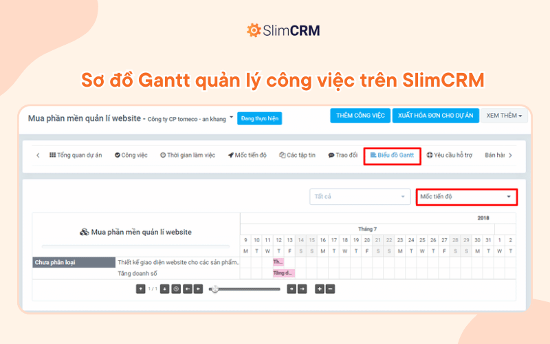 Phần mềm quản lý công việc SlimCRM