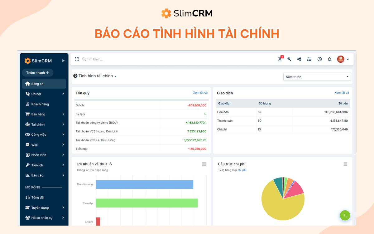 Phần mềm quản lý cửa hàng nhôm kính slimcrm 2
