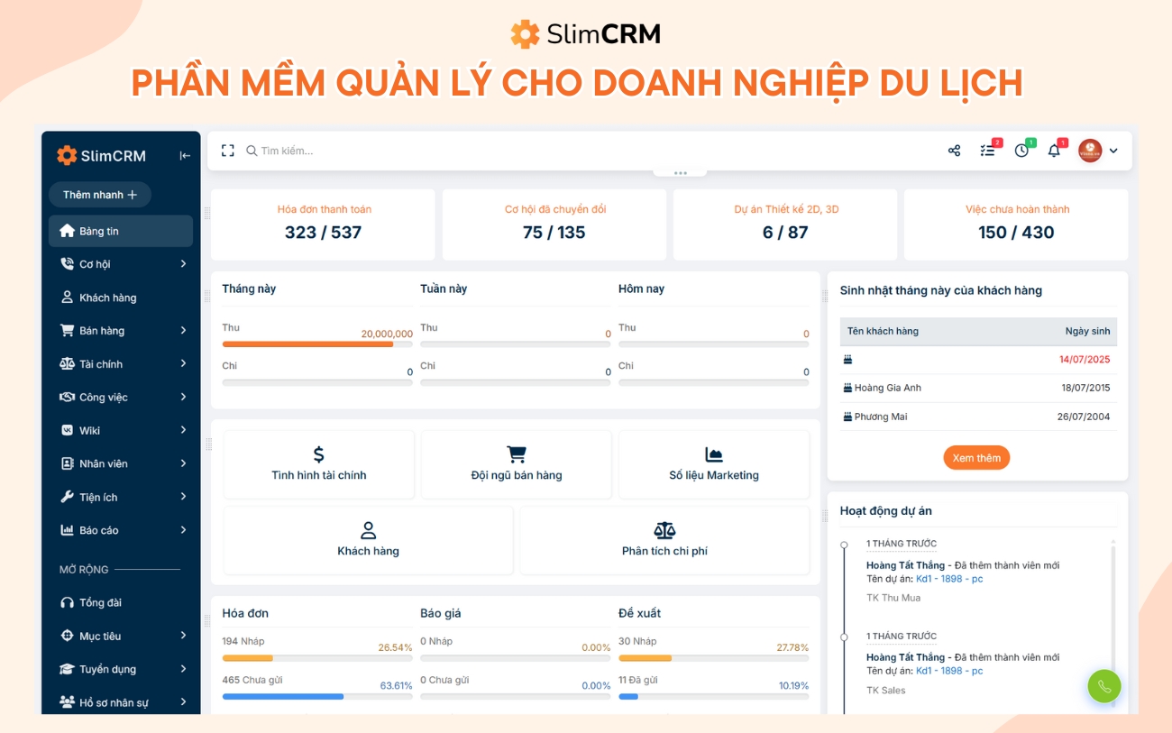 Phần mềm quản lý doanh nghiệp du lịch