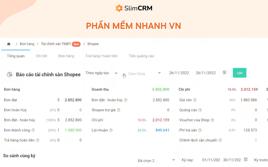 phần mềm quản lý doanh thu