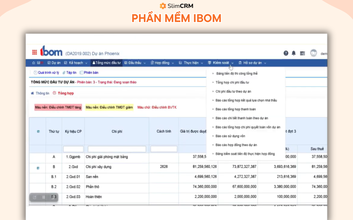 phần mềm quản lý dự án đầu tư xây dựng 2