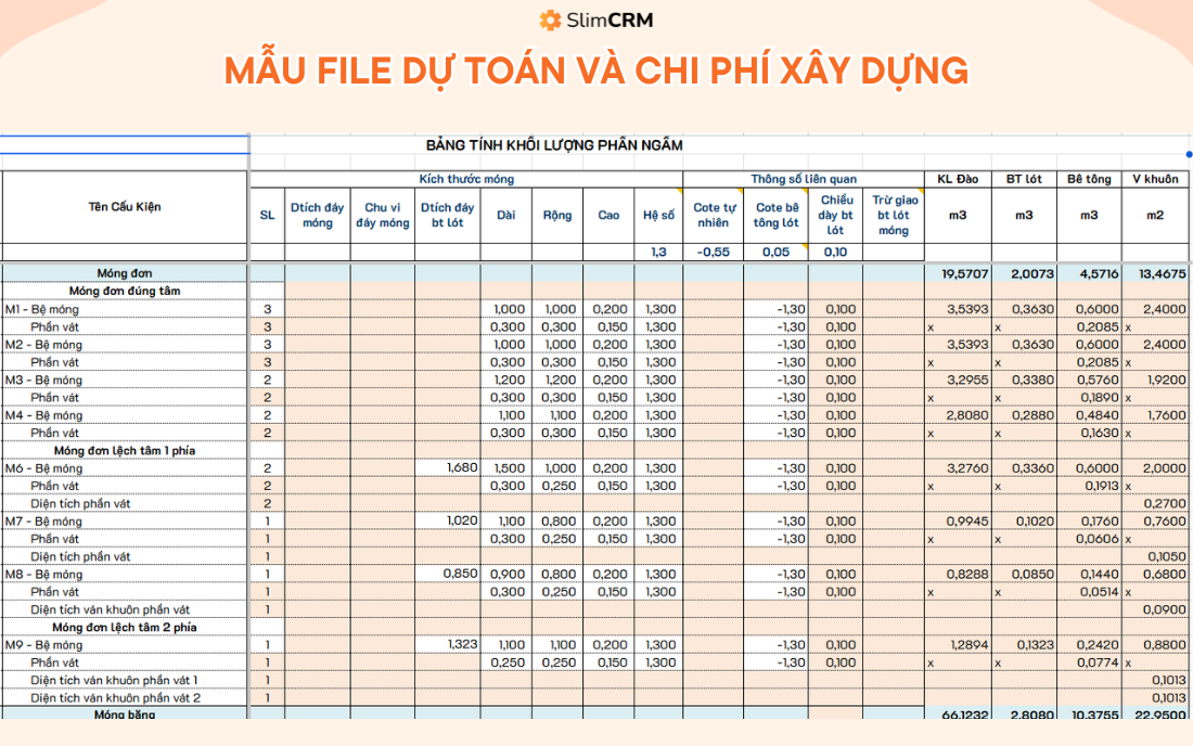 file excel quản lý công trình xây dựng